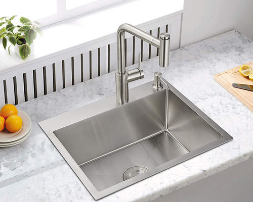 Topmount Stainless Steel Kitchen Sink 16 Gauge Single Bowl 16 Gauge 58x43